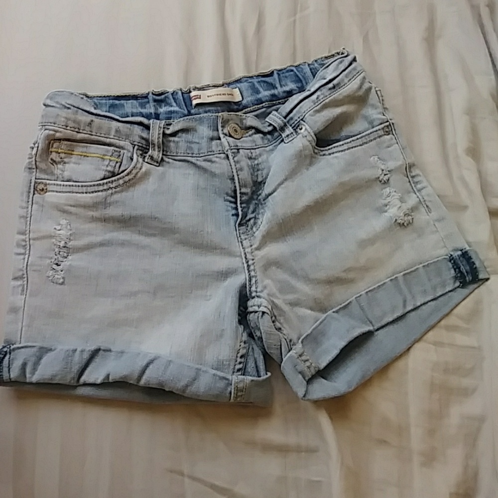 Denim boyfriend shorts